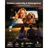 VGKE Mini-beamer met Android-app, 3D TOF-autofocus, automatische trapeziumcorrectie, 16000 lumen, Full HD, 4K-ondersteuning, wifi6, bluetooth, draagbare projector voor outdoor/mobiele telefoon/laptop