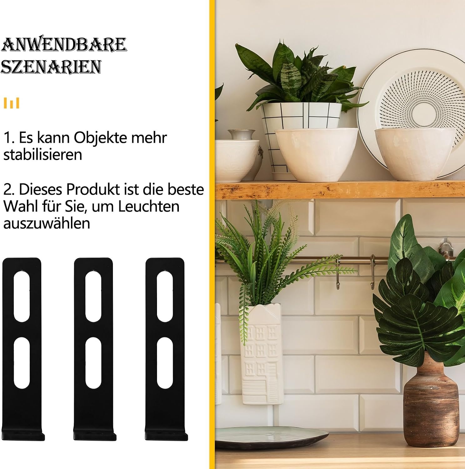 Verstelbare hoekhouder met 3 lange sleuven, 6 stuks L-vormige zwart, 90 graden metalen hoekverbindingen, robuuste houders voor meubelmontage, 110 x 50 x 24 mm/3,5 mm dikte