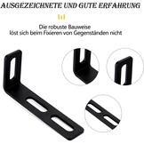 Verstelbare hoekhouder met 3 lange sleuven, 6 stuks L-vormige zwart, 90 graden metalen hoekverbindingen, robuuste houders voor meubelmontage, 110 x 50 x 24 mm/3,5 mm dikte