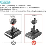 5000mAh DC45 DC31 vervangingsaccu voor Dyson Type B DC31 DC34 DC45 DC35 DC56 DC57 stofzuiger met filter (alleen geschikt voor Dyson Type B)