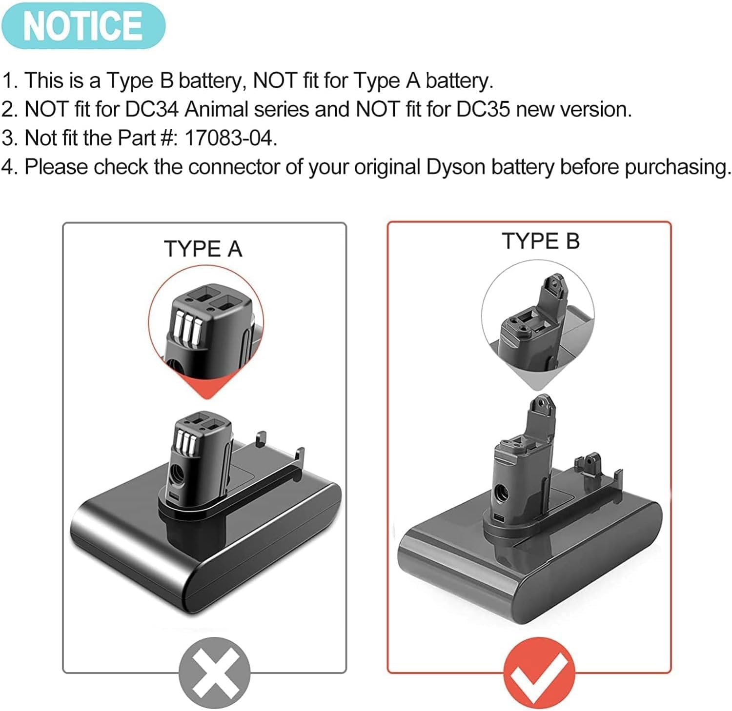 5000mAh DC45 DC31 vervangingsaccu voor Dyson Type B DC31 DC34 DC45 DC35 DC56 DC57 stofzuiger met filter (alleen geschikt voor Dyson Type B)