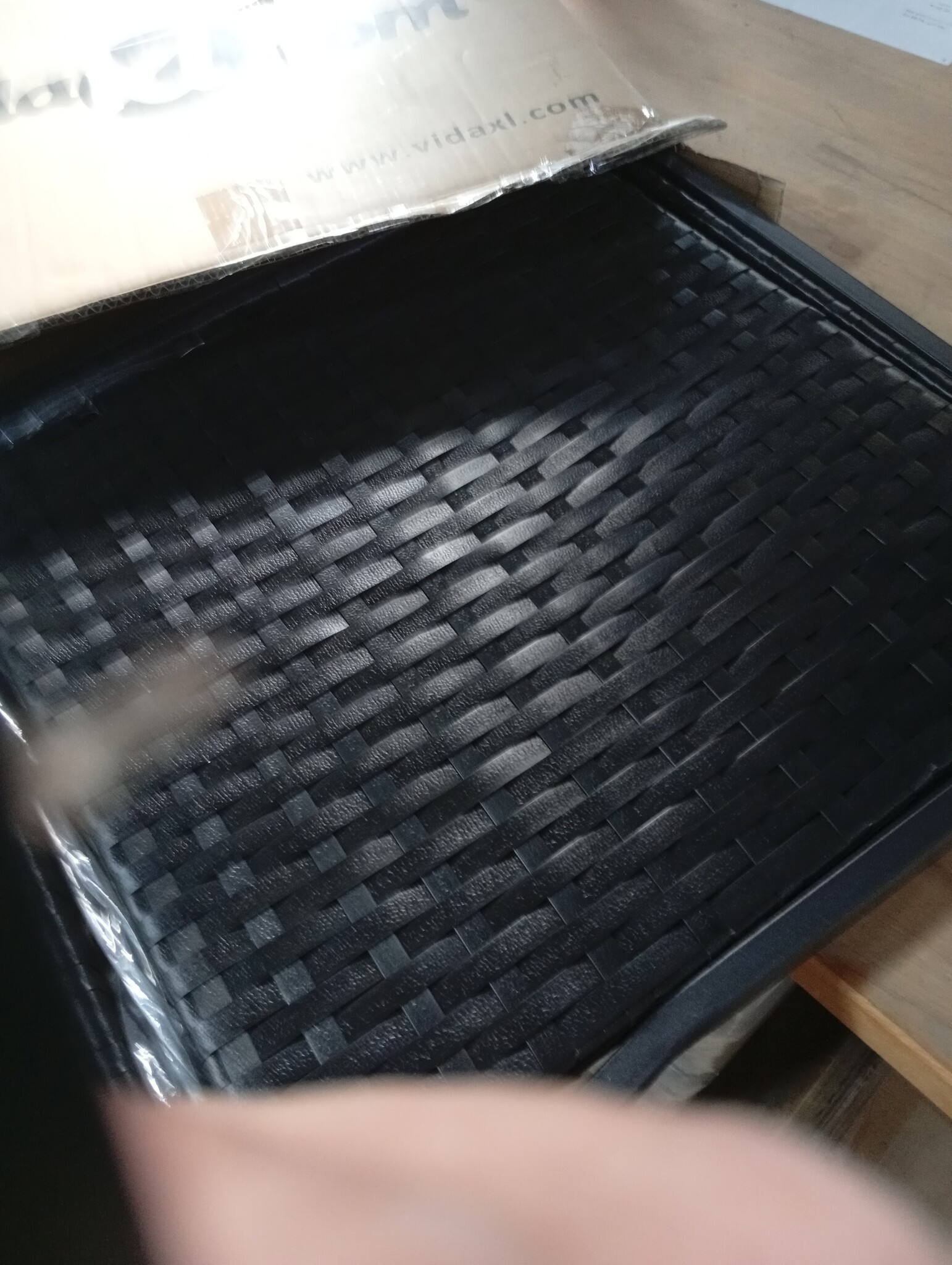 vidaXL Tuinstoel met kussen poly rattan zwart