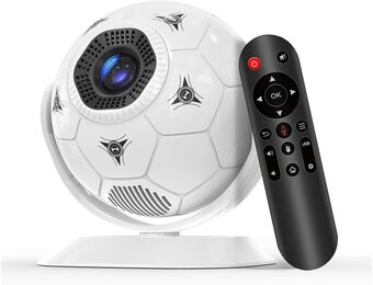 Magcubic HY300F Mini-beamerprojector, 4K ondersteuning, 360° voetbalmotief, kleine thuisbioscoop, outdoor, wifi 6, bluetooth 5.4, autokeystone, draagbare projector, korte afstand voor mobiele