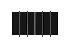Kamerscherm 6 panelen 300x180 cm Zwart - 40% Korting