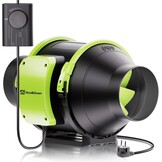 Hon&Guan Buisventilator, 100 mm, instelbaar met snelheidsregelaar, buisventilator, rookafzuiging met EU-stekker, badkamerventilator, rookafzuiging, ventilator voor kweektent, actief koolfilter
