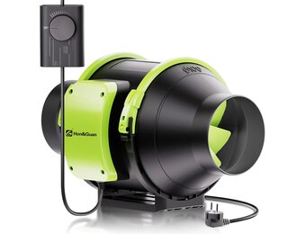 Hon&Guan Buisventilator, 100 mm, instelbaar met snelheidsregelaar, buisventilator, rookafzuiging met EU-stekker, badkamerventilator, rookafzuiging, ventilator voor kweektent, actief koolfilter