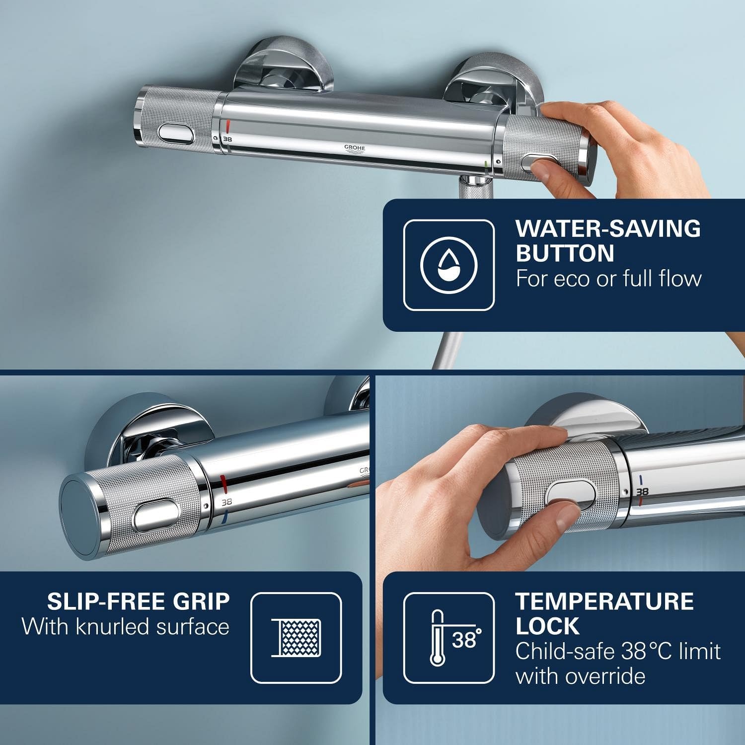 GROHE Precision Feel Thermostatische Douchemengkraan 313 x 80 mm - Chroom