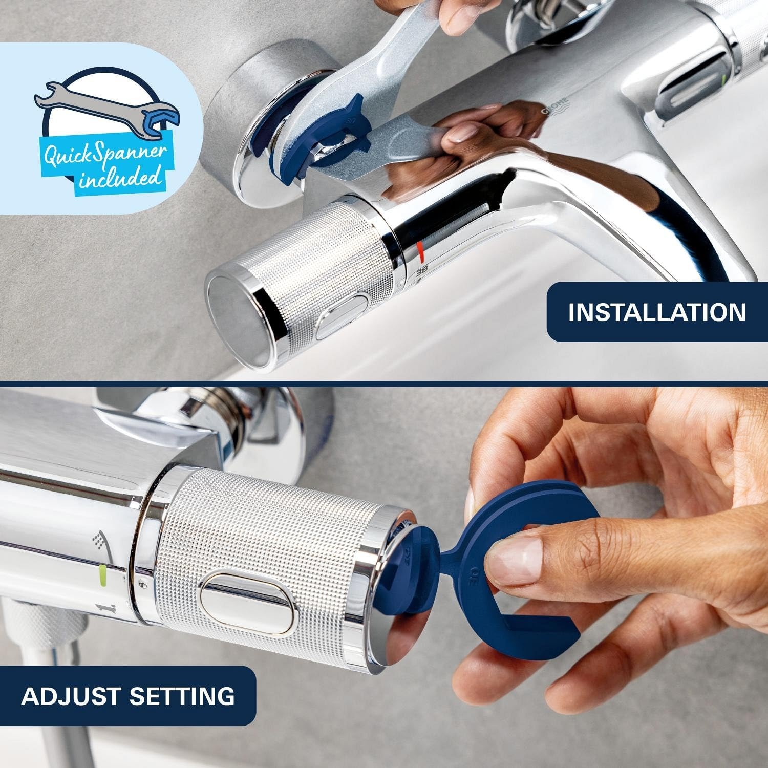 GROHE Precision Feel Thermostatische Douchemengkraan 313 x 80 mm - Chroom