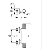 GROHE Precision Feel Thermostatische Douchemengkraan 313 x 80 mm - Chroom
