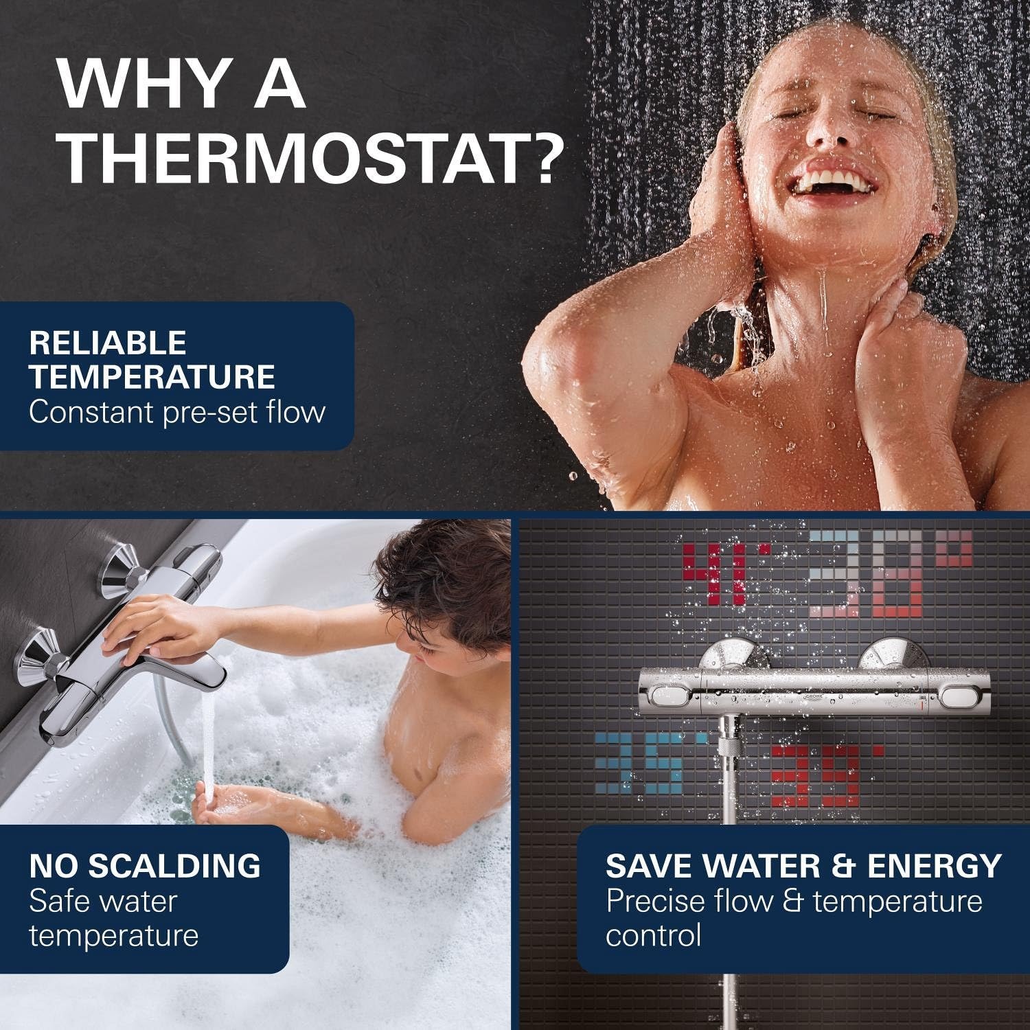 GROHE Precision Feel Thermostatische Douchemengkraan 313 x 80 mm - Chroom