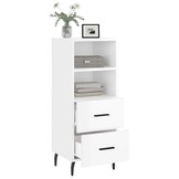 vidaXL Dressoir 34,5x34x90 cm bewerkt hout hoogglans wit