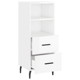 vidaXL Dressoir 34,5x34x90 cm bewerkt hout hoogglans wit