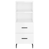 vidaXL Dressoir 34,5x34x90 cm bewerkt hout hoogglans wit