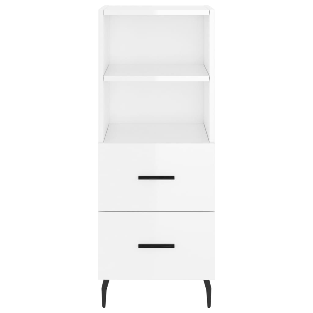 vidaXL Dressoir 34,5x34x90 cm bewerkt hout hoogglans wit