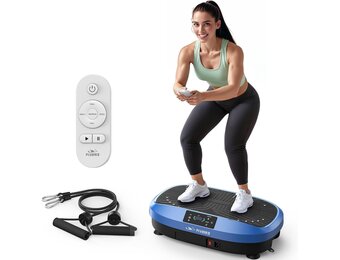 FLYBIRD Trillingsplaat Oefenmachine, Verbeterde versie Power Trillingsplaat voor gewichtsverlies, 120 snelheidsniveaus, 150 kg gewichtscapaciteit, full-body workout vibratieplaat voor lymfedrainage en