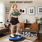 FLYBIRD Trillingsplaat Oefenmachine, Verbeterde versie Power Trillingsplaat voor gewichtsverlies, 120 snelheidsniveaus, 150 kg gewichtscapaciteit, full-body workout vibratieplaat voor lymfedrainage en