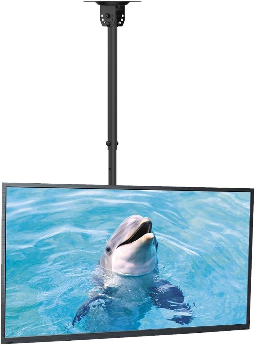 suptek TV Plafondbeugel voor 26-65 inch Schermen, In hoogte verstelbaar 54-78cm, Kantelbaar en Draaibaar, Belasting 45kg, VESA 400x400mm, Geschikt voor Schuin Plafond, MC4602 - Maat 26-49"