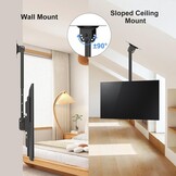 suptek TV Plafondbeugel voor 26-65 inch Schermen, In hoogte verstelbaar 54-78cm, Kantelbaar en Draaibaar, Belasting 45kg, VESA 400x400mm, Geschikt voor Schuin Plafond, MC4602 - Maat 26-49"