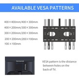 suptek TV Plafondbeugel voor 26-65 inch Schermen, In hoogte verstelbaar 54-78cm, Kantelbaar en Draaibaar, Belasting 45kg, VESA 400x400mm, Geschikt voor Schuin Plafond, MC4602 - Maat 26-49"