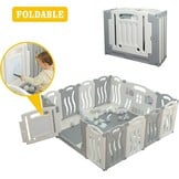 Gupamiga Baby Box met Tekenbord - Opvouwbaar - 150 x 155 cm - Wit/Grijs