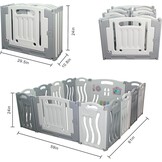 Gupamiga Baby Box met Tekenbord - Opvouwbaar - 150 x 155 cm - Wit/Grijs