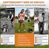 Accu-grastrimmer met accu en oplader, 3-in-1 elektrische accu, motorsense- en grastrimmer, gazon met 2 x 4,0 Ah accu, metalen messen en telescoopstang, accu-bosmaaier voor maaien en tuin (zwart)