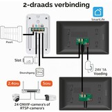 Video-intercom Deurbel met Camera, Videofoon, 7 inch touchscreen, Nachtzicht, Ontgrendeling op afstand, tweerichtingsintercom voor villa met 1 camera en 2 monitoren
