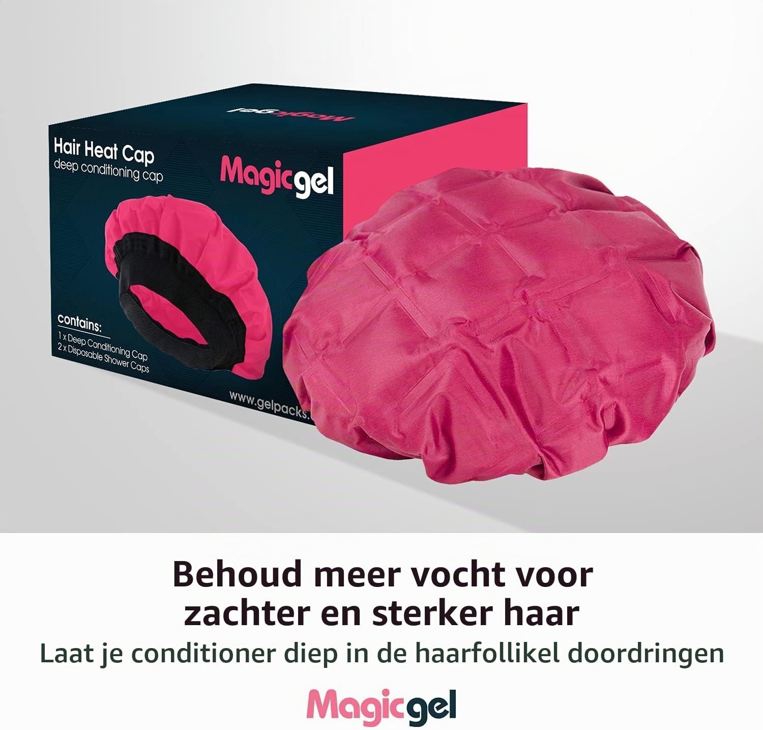 Magic Gel Deep Conditioning Heat Cap | Sterker haar in slechts 3 dagen | Verwarmde kapjes voor haarconditioner toepassing | Premium magnetronbestendige verwarmingsmuts | Behandeling voor droog of