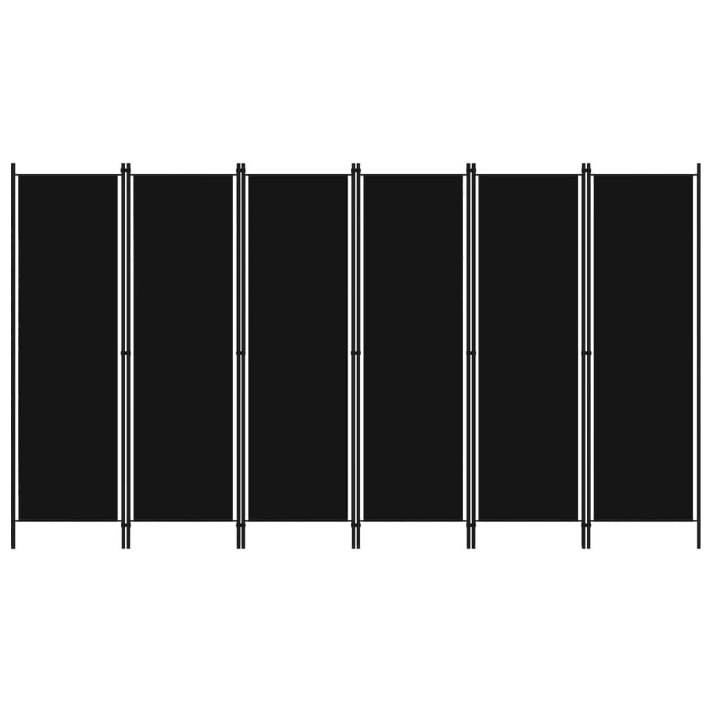 vidaXL Kamerscherm met 6 panelen 300x180 cm zwart