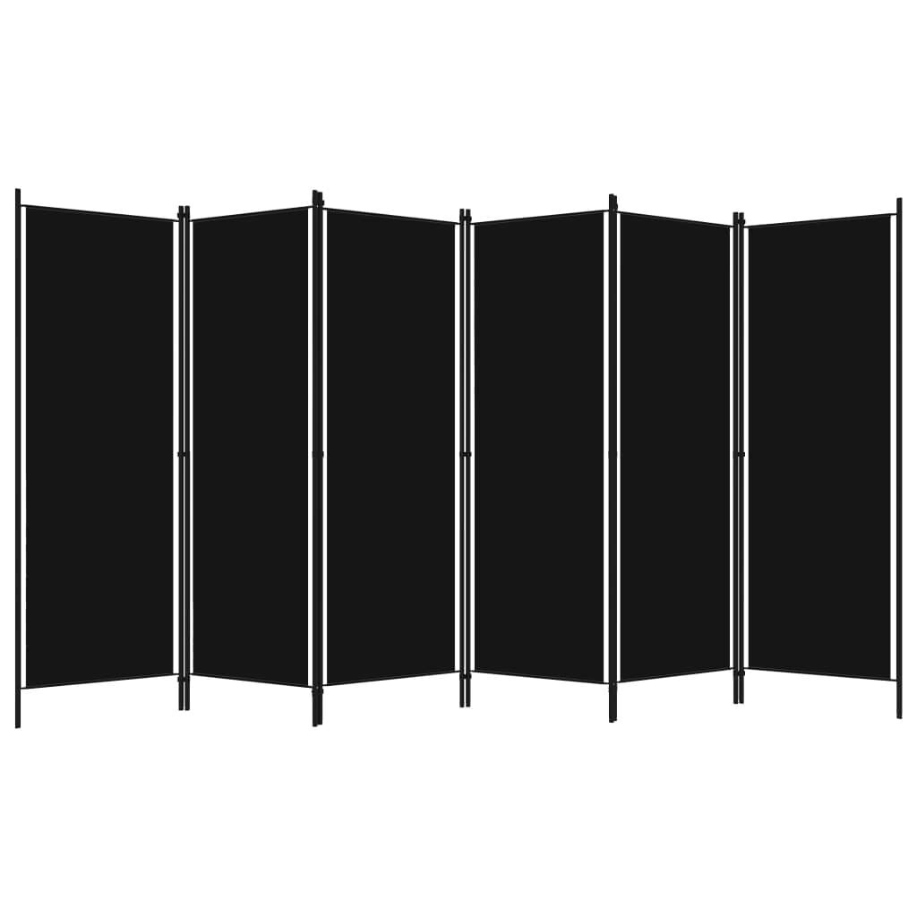 vidaXL Kamerscherm met 6 panelen 300x180 cm zwart