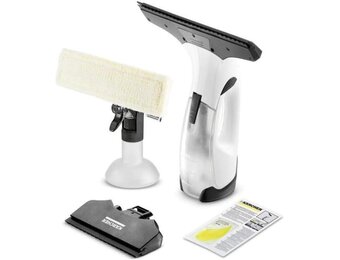 Kärcher accu-raamstofzuiger WV 2 Plus N, batterijduur: 35 min, LED-laadstatusindicator, 2 zuigmonden, spuitfles met microvezelafdekking, 20 ml raamreinigerconcentraat