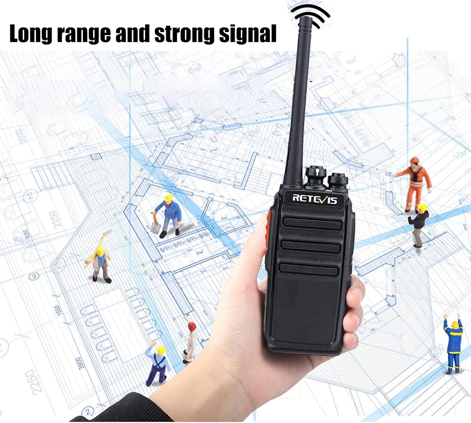 Retevis RT24V Freenet walkietalkie set, professionele PMR-walkietalkie met headset, 6-weg oplader, 6 kanalen voor beveiliging, politie, evenement (6 stuks, zwart)