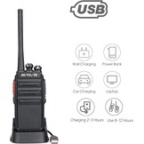 Retevis RT24V Freenet walkietalkie set, professionele PMR-walkietalkie met headset, 6-weg oplader, 6 kanalen voor beveiliging, politie, evenement (6 stuks, zwart)