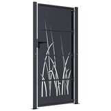 vidaXL Poort 105x180 cm met grasontwerp staal antracietkleurig