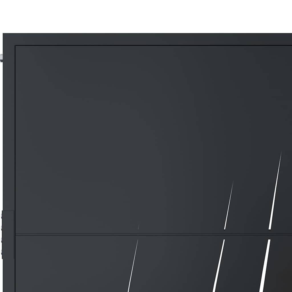 vidaXL Poort 105x180 cm met grasontwerp staal antracietkleurig