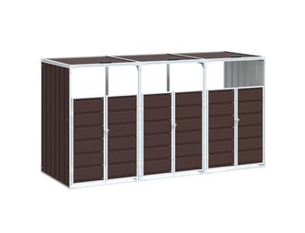 vidaXL Containerberging voor 3 containers 216x81x115 cm staal bruin