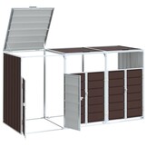 vidaXL Containerberging voor 3 containers 216x81x115 cm staal bruin