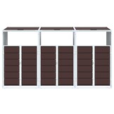 vidaXL Containerberging voor 3 containers 216x81x115 cm staal bruin