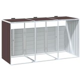 vidaXL Containerberging voor 3 containers 216x81x115 cm staal bruin