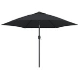 vidaXL Parasol met metalen paal 300 cm zwart