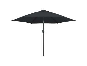 vidaXL Parasol met metalen paal 300 cm zwart