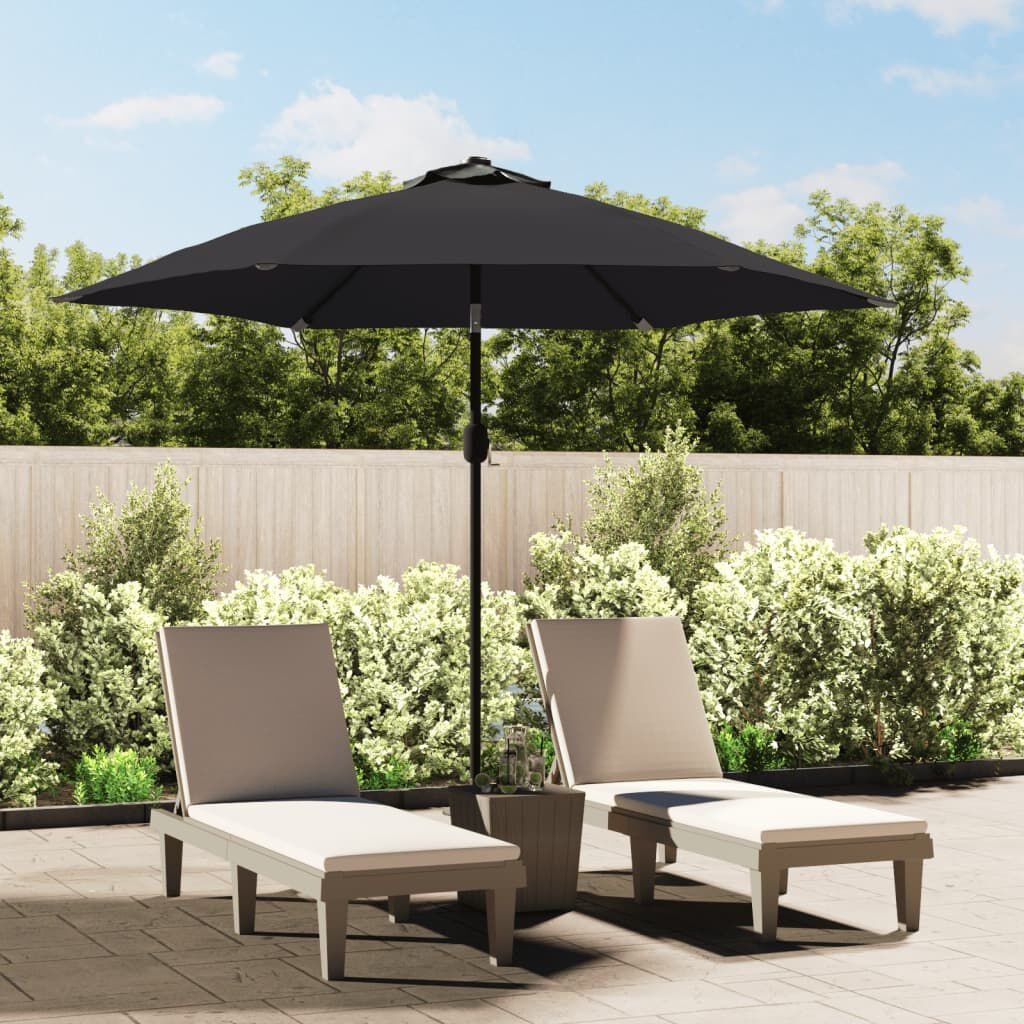 vidaXL Parasol met metalen paal 300 cm zwart