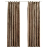 45% Korting: Beige Fluwelen Verduisterende Gordijnen 2 Stuks - 140x225 cm