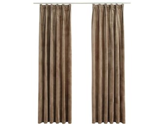 45% Korting: Beige Fluwelen Verduisterende Gordijnen 2 Stuks - 140x225 cm