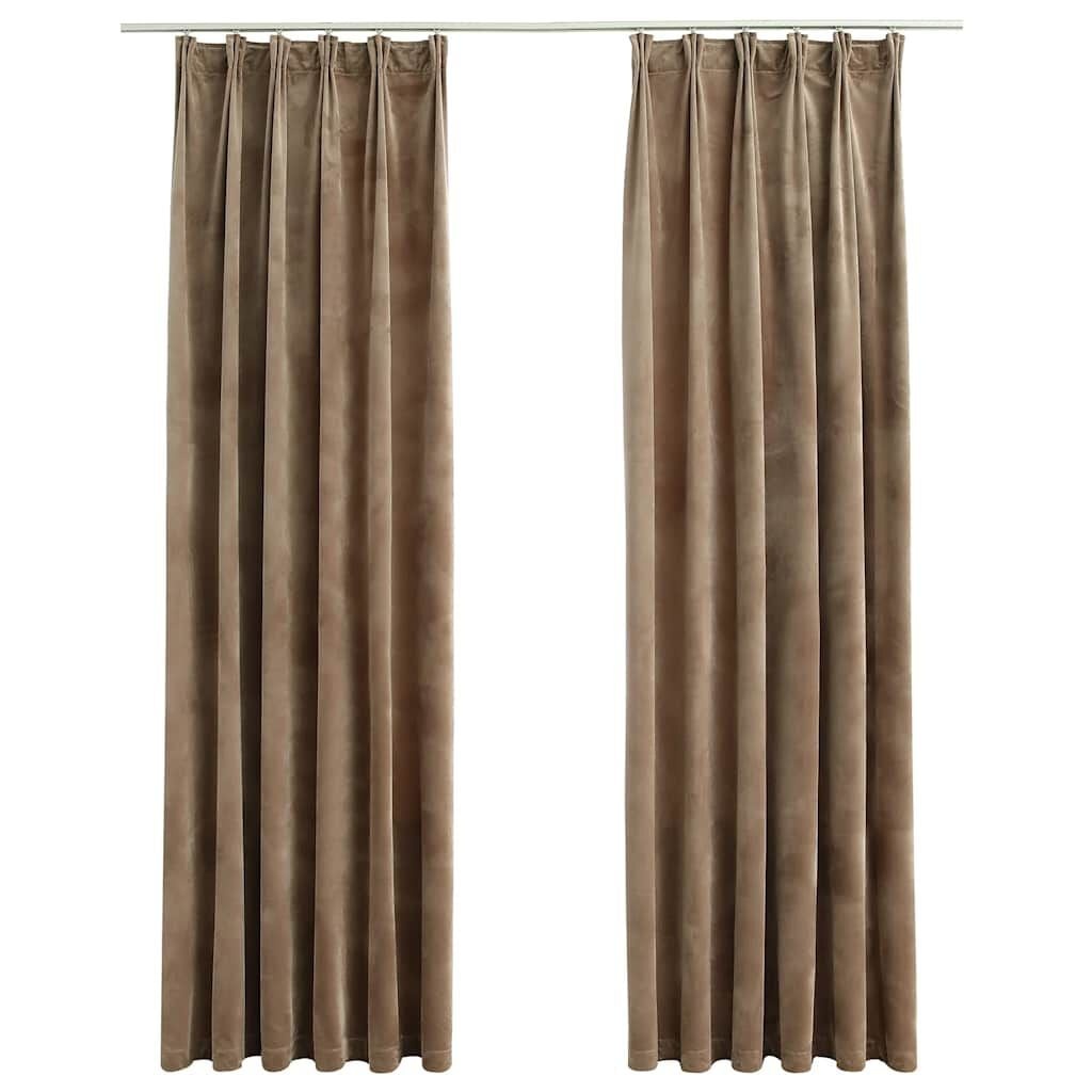 45% Korting: Beige Fluwelen Verduisterende Gordijnen 2 Stuks - 140x225 cm