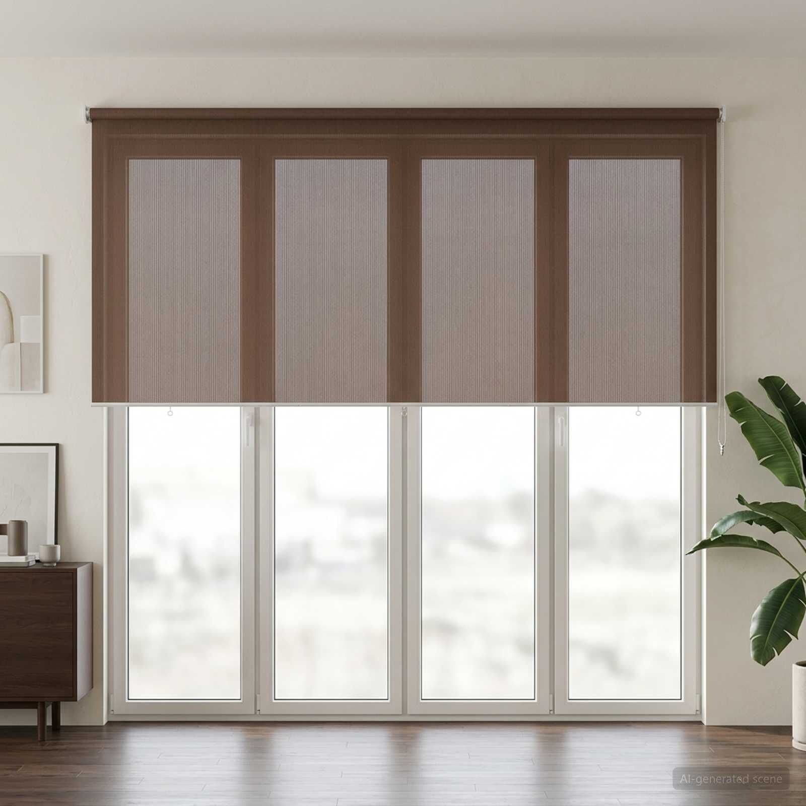 vidaXL Buitenrolgordijn 90% UV-blok Taupe 400 x 140 cm HDPE