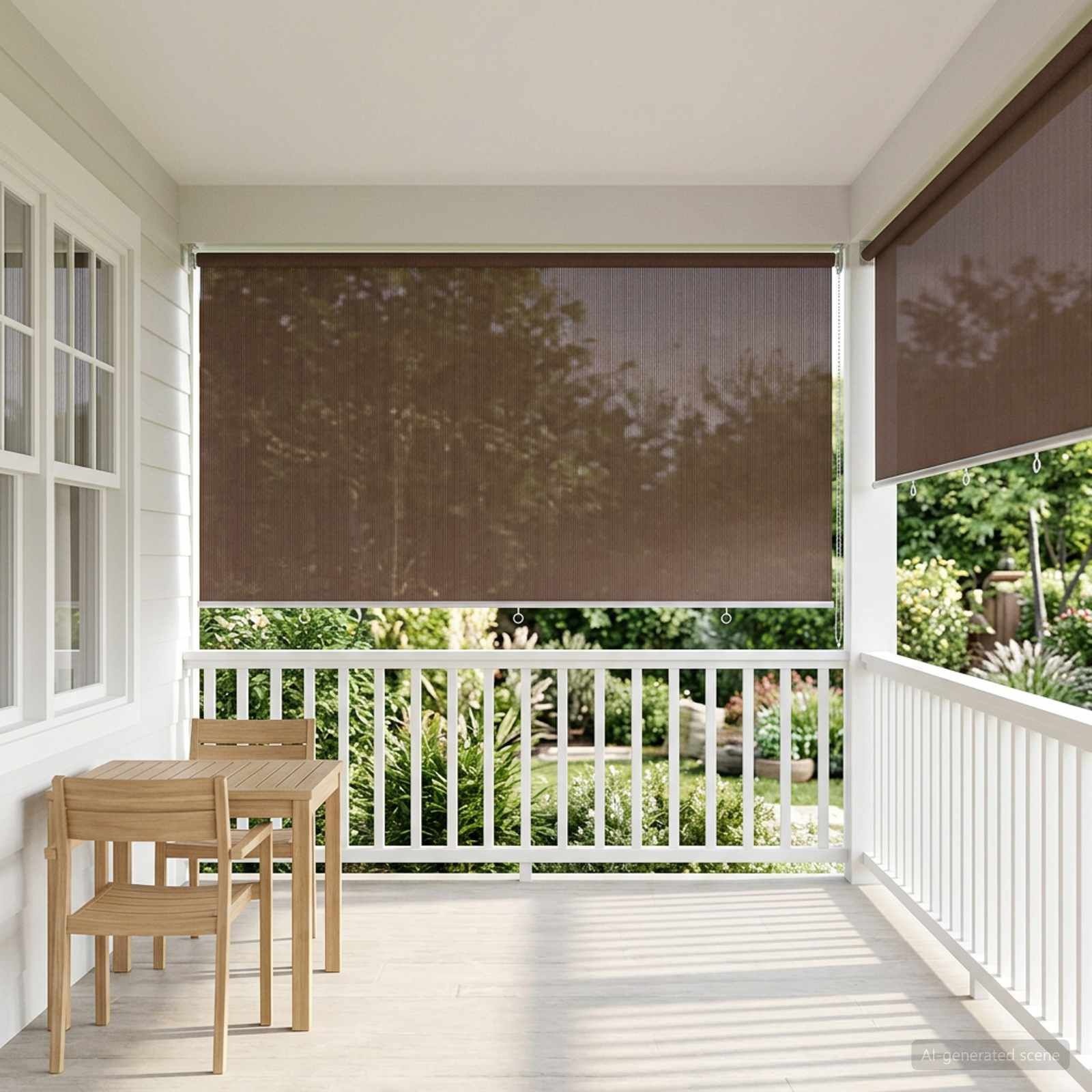 vidaXL Buitenrolgordijn 90% UV-blok Taupe 400 x 140 cm HDPE