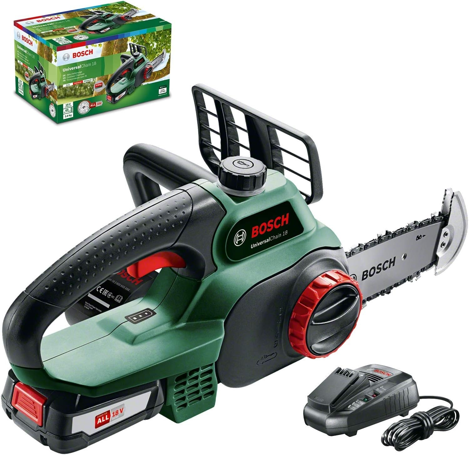 Bosch accukettingzaag UniversalChain 18 (zonder accu, 18 V systeem, in kartonnen doos)