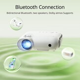 YOTON Beamer 4K WiFi Bluetooth - ingebouwde 1080P Full HD-compatibele 4K-projector, 450 ANSI-lumen, geïntegreerd met Netflix/Prime Video/YouTube, Y9-thuisbioscoopprojector compatibel met Fire Stick, smartphone, PS5