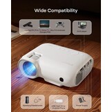 YOTON Beamer 4K WiFi Bluetooth - ingebouwde 1080P Full HD-compatibele 4K-projector, 450 ANSI-lumen, geïntegreerd met Netflix/Prime Video/YouTube, Y9-thuisbioscoopprojector compatibel met Fire Stick, smartphone, PS5